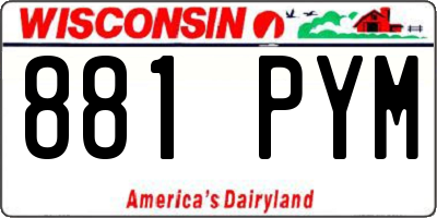 WI license plate 881PYM