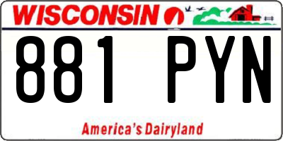 WI license plate 881PYN