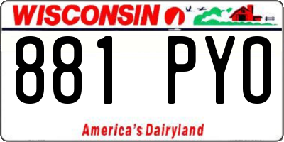 WI license plate 881PYO