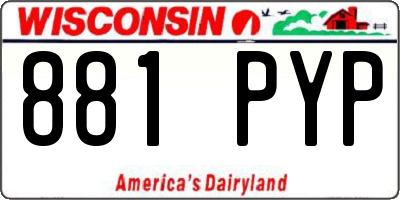 WI license plate 881PYP