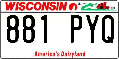 WI license plate 881PYQ
