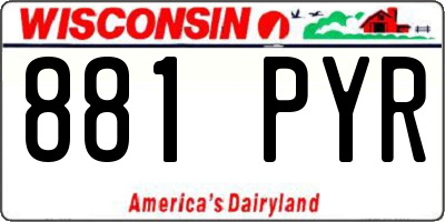 WI license plate 881PYR