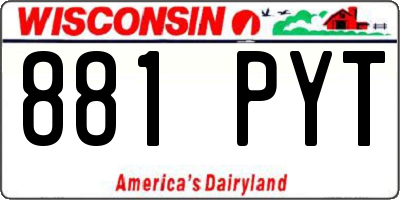 WI license plate 881PYT