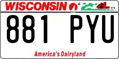 WI license plate 881PYU
