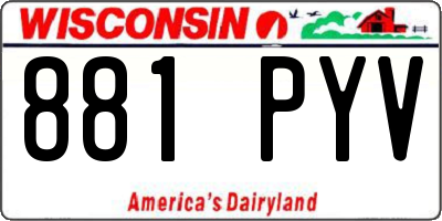 WI license plate 881PYV