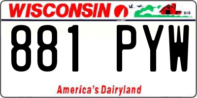 WI license plate 881PYW