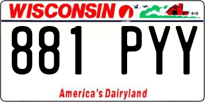 WI license plate 881PYY