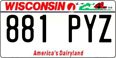 WI license plate 881PYZ