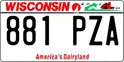 WI license plate 881PZA