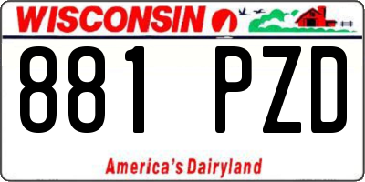 WI license plate 881PZD