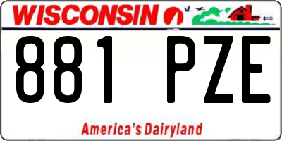 WI license plate 881PZE
