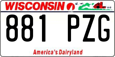 WI license plate 881PZG
