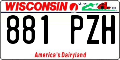 WI license plate 881PZH