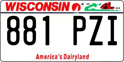 WI license plate 881PZI