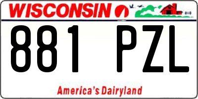 WI license plate 881PZL