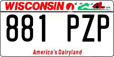WI license plate 881PZP
