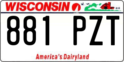 WI license plate 881PZT
