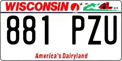 WI license plate 881PZU