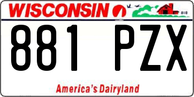 WI license plate 881PZX
