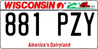 WI license plate 881PZY