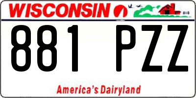 WI license plate 881PZZ