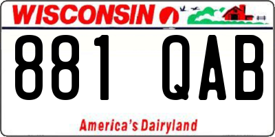 WI license plate 881QAB