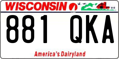 WI license plate 881QKA