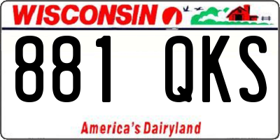 WI license plate 881QKS