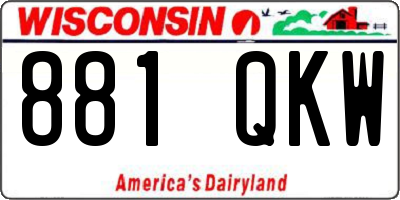 WI license plate 881QKW