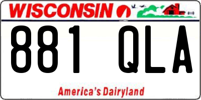 WI license plate 881QLA