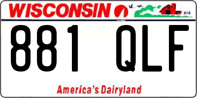 WI license plate 881QLF