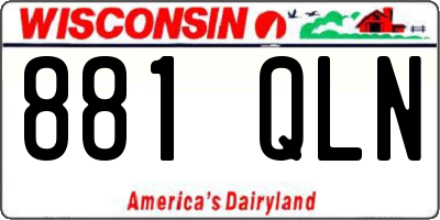 WI license plate 881QLN
