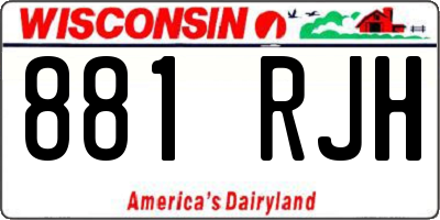 WI license plate 881RJH
