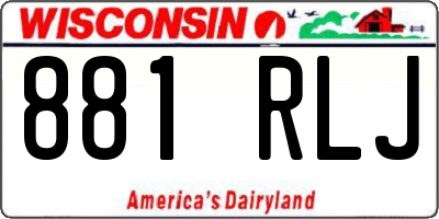WI license plate 881RLJ