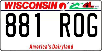 WI license plate 881ROG