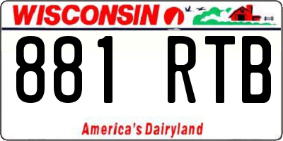 WI license plate 881RTB