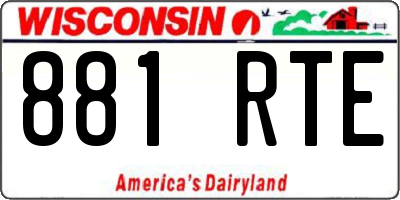WI license plate 881RTE