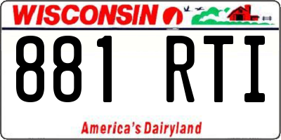 WI license plate 881RTI