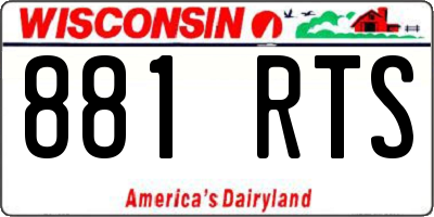 WI license plate 881RTS