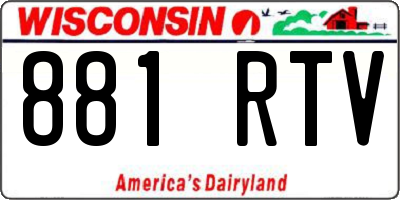 WI license plate 881RTV