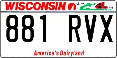 WI license plate 881RVX