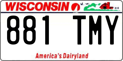 WI license plate 881TMY