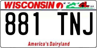 WI license plate 881TNJ