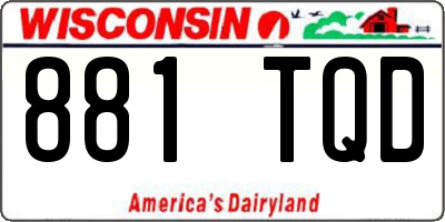 WI license plate 881TQD