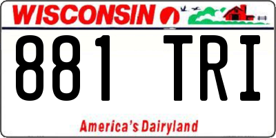 WI license plate 881TRI