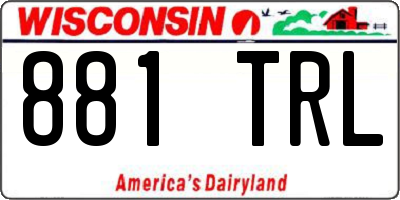 WI license plate 881TRL