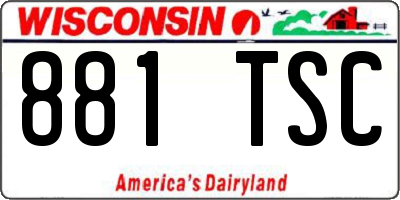 WI license plate 881TSC