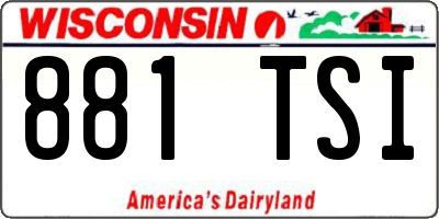 WI license plate 881TSI