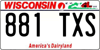 WI license plate 881TXS
