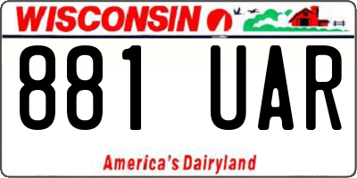 WI license plate 881UAR